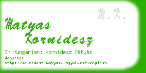 matyas kornidesz business card