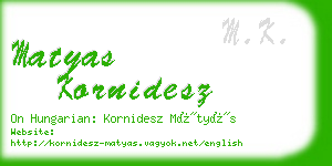 matyas kornidesz business card